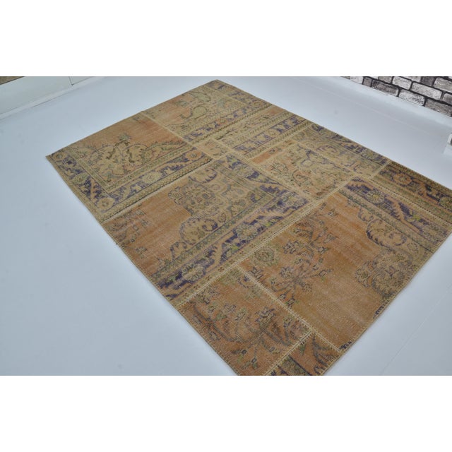 Mid 20th Century Tan Colour Oushak Handknotted Rug For Sale - Image 4 of 9