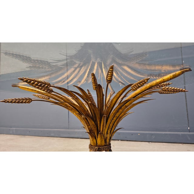 Vintage Gilt Metal Sheaf of Wheat Coffee Table in the style of Coco Chanel, 1960s For Sale - Image 4 of 11