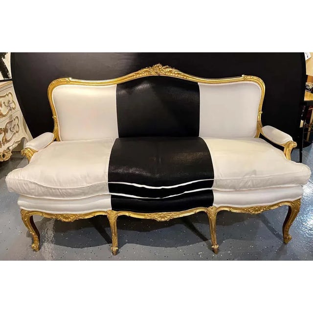 Water Gilt French Settee, Sofa or Loveseat For Sale - Image 4 of 13