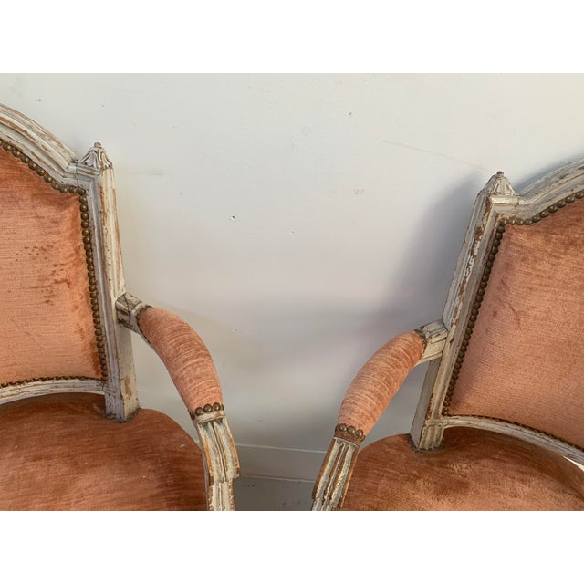 Louis XVI Style Armchairs in Patinated Beechwood, 19th Century, Set of 2 For Sale - Image 13 of 18