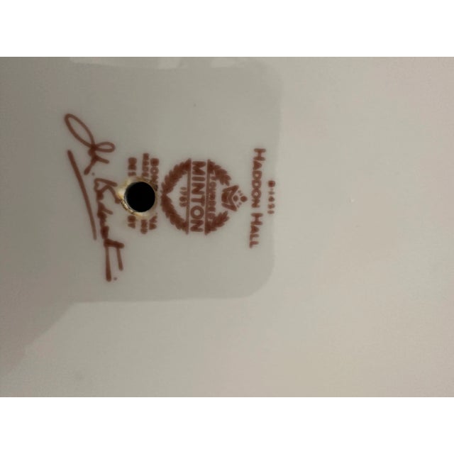 1980s Minton China Plated Green Haddon Hall Design 3Tier Cake Stand