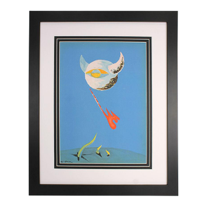 Amazing 1838 Andre Masson Moon Lithograph Signed Framed
