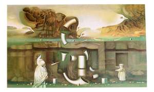 Mihailo Djokovic Tikalo, Surrealist Composition, 1983, Oil on Canvas