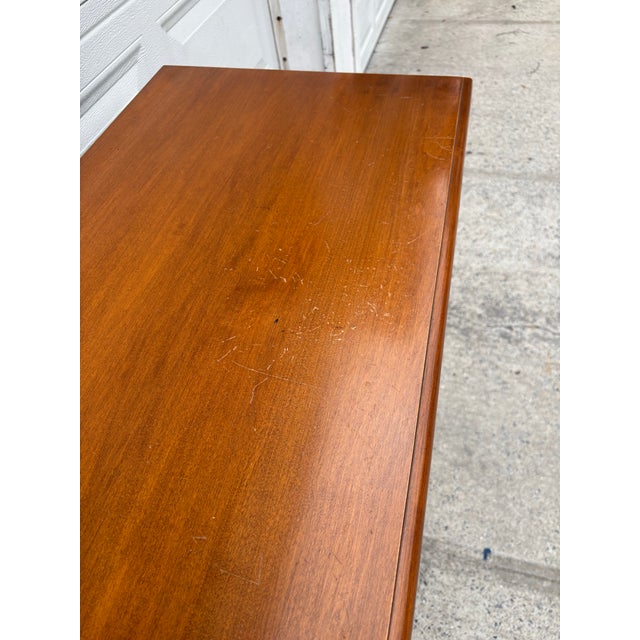 Vintage Colonial Revival Maple Secretary Desk Chest With Drop-Front Writing Surface For Sale In New York - Image 6 of 12