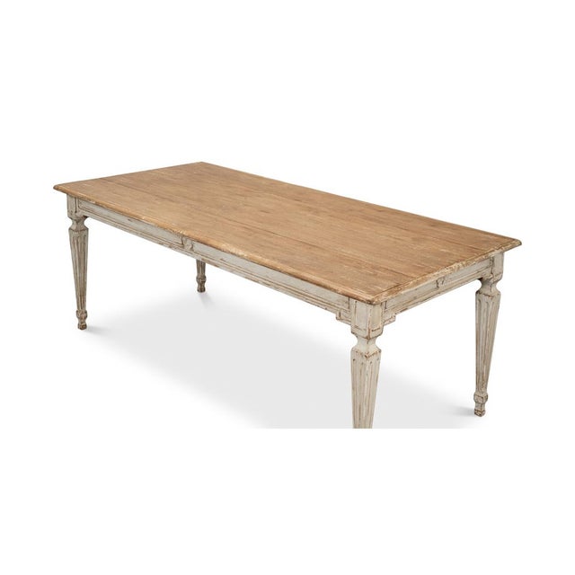 Gray French Provincial Dining Room Table For Sale - Image 9 of 11