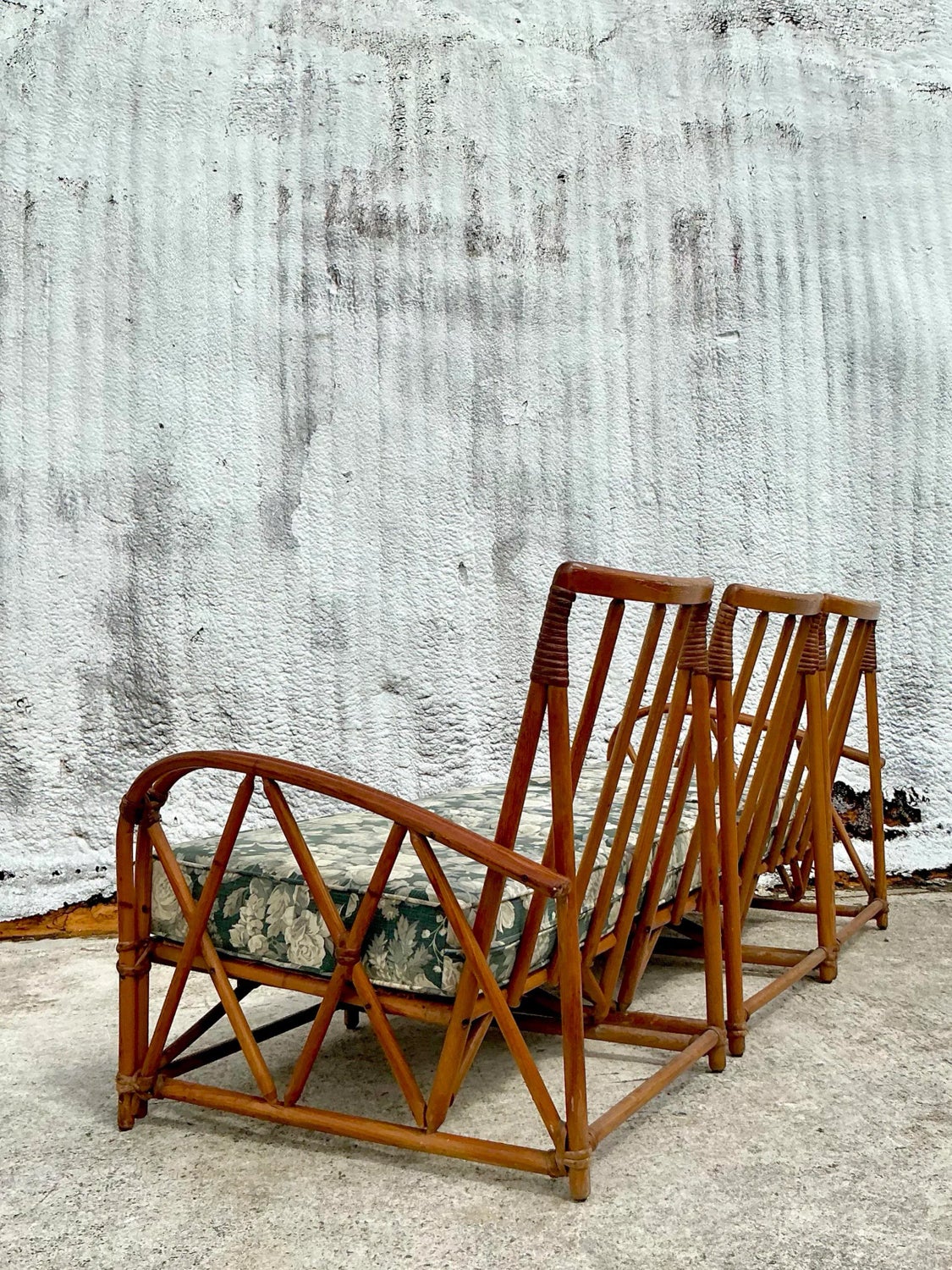 Vintage Coastal Heywood Wakefield Bent Rattan Sofa — additional photo 5