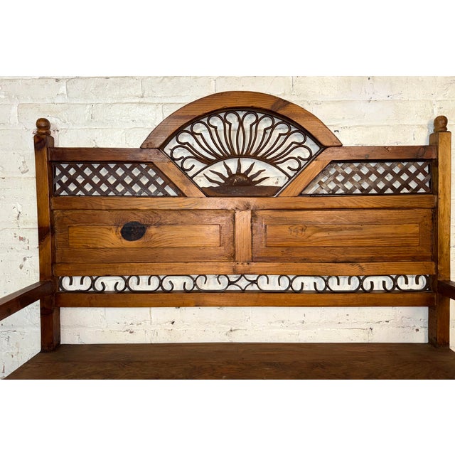 Mid 20th Century Mid 20th Century Large Spanish Colonial Style Bench For Sale - Image 5 of 11