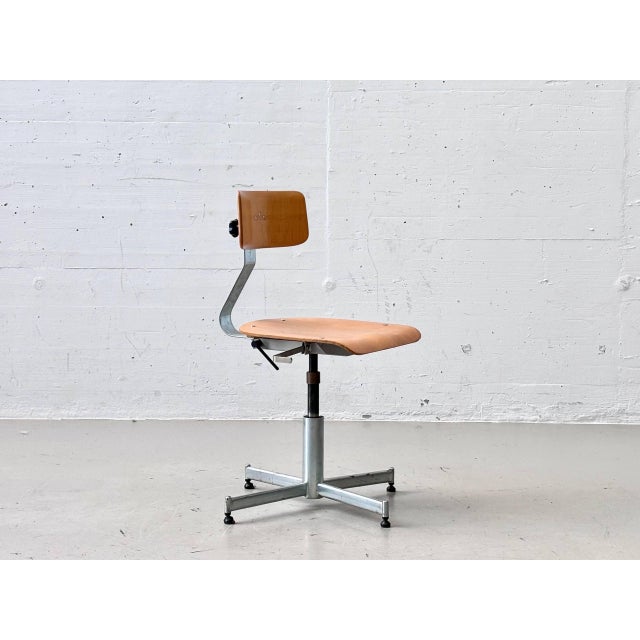 Vintage Industrial Work Chairs in Wood & Metal, 1964 For Sale - Image 14 of 15