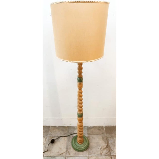 Floor Lamp with Twisted Wood Base For Sale - Image 13 of 14