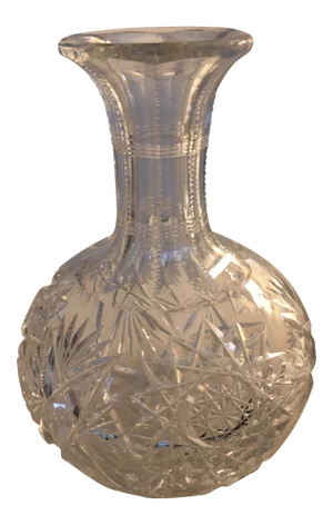 Cut Glass Crystal Carafe Hobstar Blaze Bottle