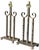 Striking pair of vintage Neoclassical table lamps crafted in substantial metal with a strong architectural form. Each lamp...