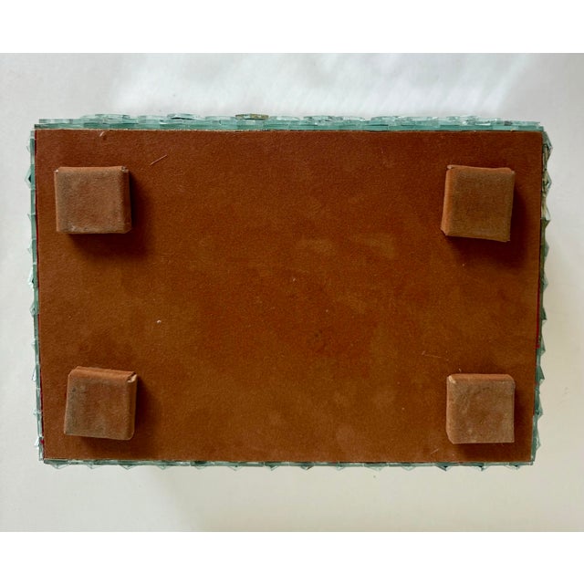 Vintage Mirrored Mosaic Jewelry Box With Geometric Layered Glass Design For Sale - Image 10 of 11