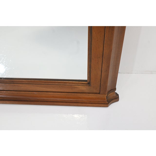 Kindel Neoclassical Regency Style Cherry Wood Wall Mirror With Pierced Gallery For Sale - Image 9 of 13
