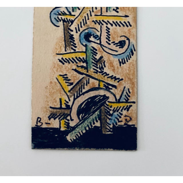 Ben-Zion Weinman, Abstract Drawing Watercolor Painting Totem Column Jewish American Modernist WPA For Sale - Image 4 of 6