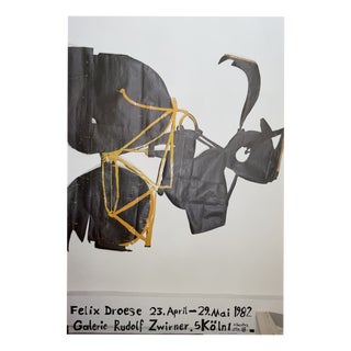 Vintage Galerie Rudolf Zwirner 1982 Exhibition Poster by Felix Droese, Germany, 1980s For Sale
