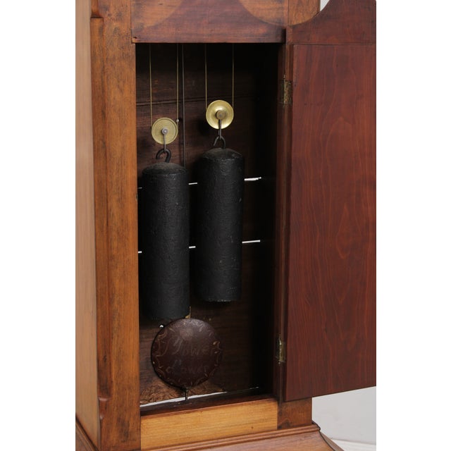 Brown Period American Cherry Tall Cased Grandfather Clock For Sale - Image 8 of 18