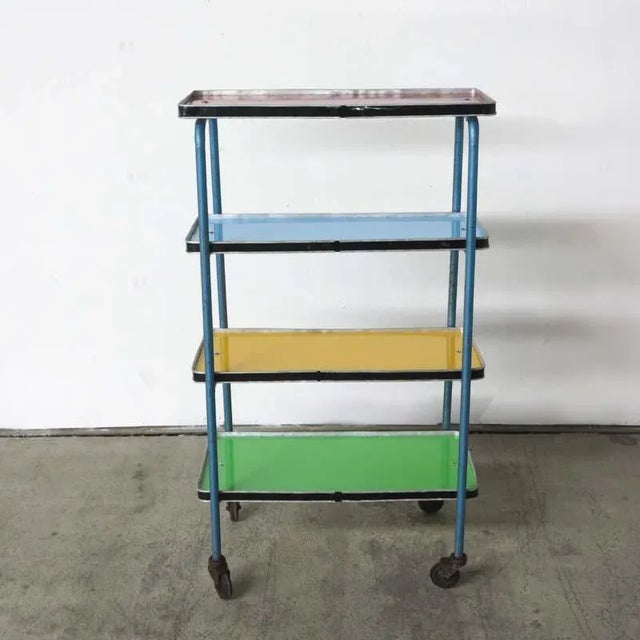 Vintage Industrial Colorful Shelves For Sale - Image 10 of 18