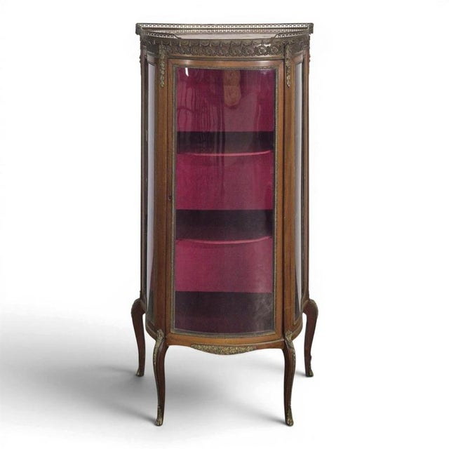 Napoleon III Display Cabinet with Curved Glass For Sale - Image 11 of 11