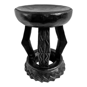 Vintage Black Oka Yoruba Stool