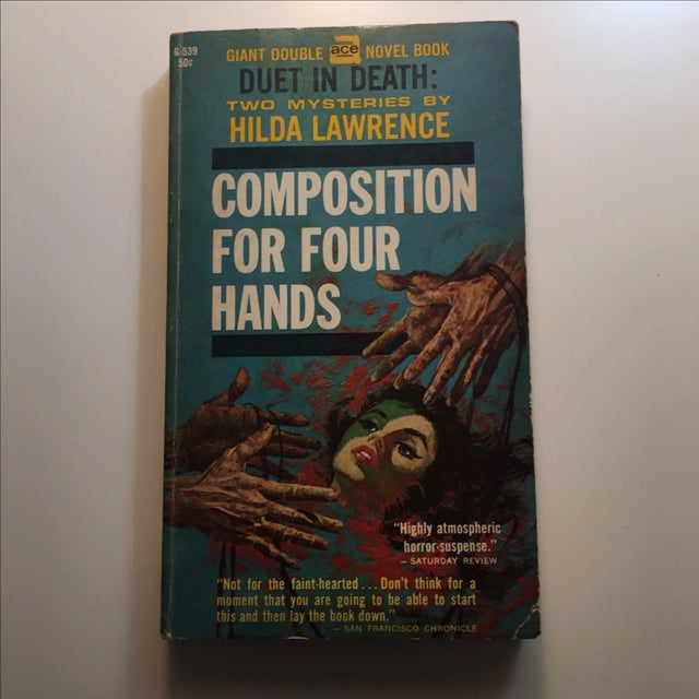 A 1947 mystery book with minor wear on the cover. Interior clean and tight. Composition for Four Hands and The House both...