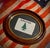 Late 20th century parade flag, cotton Framed in a beautiful 1880’s walnut oval frame featuring its original 19th century...