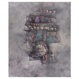 Hector Ramirez Ortega, Composition, 1989, Mixed Media on Canvas For Sale