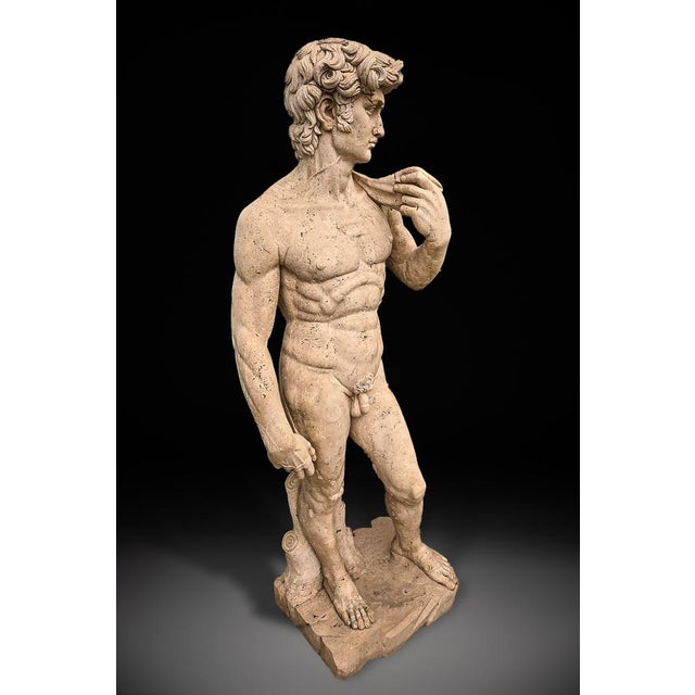 Life-Size Marble Sculpture of David by Michelangelo Buonarroti, 1930s For Sale - Image 6 of 8