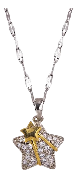 Shine Your Light Sparkly Star Silver Necklace