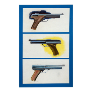 Hahn Air Pistol Design Drawings Pencil - Ink on Paper Designer Hp35 Calculator by Edward T. Liljenwall
