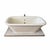 Metal Rare J.L.Mott Antique Freestanding Earthenware Tub With Marble Base For Sale - Image 7 of 7