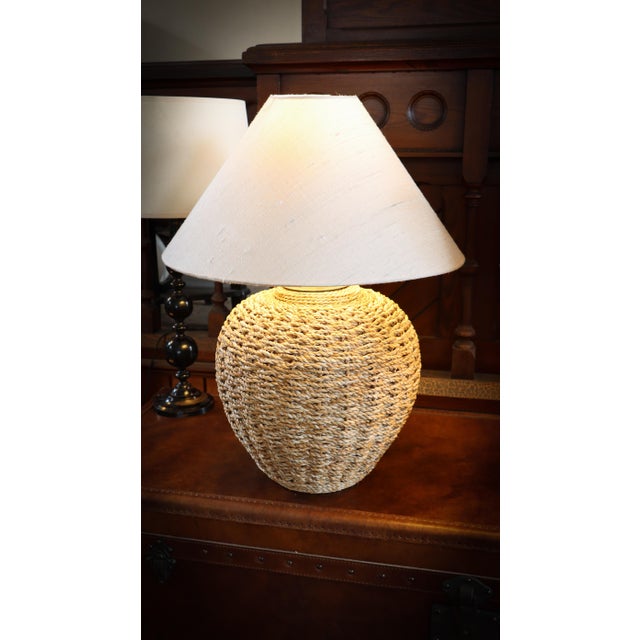 Large Lombok Natural Rattan Woven Table Lamps, 2010s, Set of 2 For Sale - Image 11 of 12