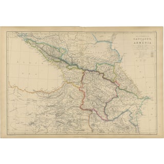 Isthmus of Caucasus and Armenia Map, 1860 For Sale