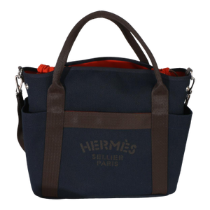Bleu Navy Feu Canvas The Grooming Bag