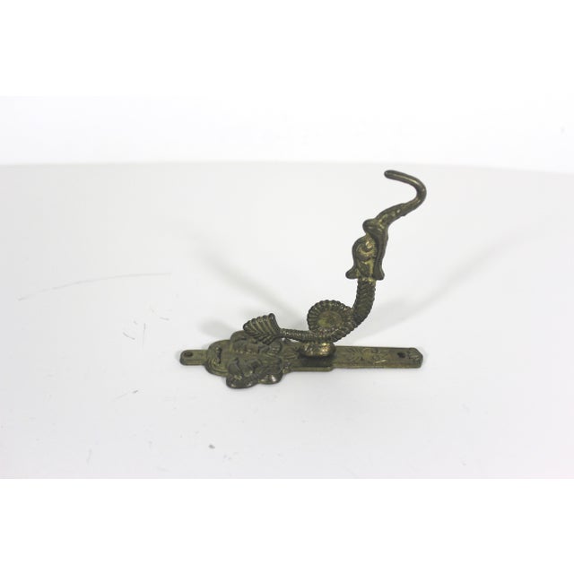 Metal Vintage Brass Serpent Hook For Sale - Image 7 of 10