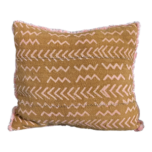 Vintage Brown & Pink Mud Cloth Pillow