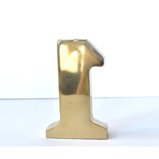 Vintage Brass #1 Paperweight For Sale In San Francisco - Image 6 of 9