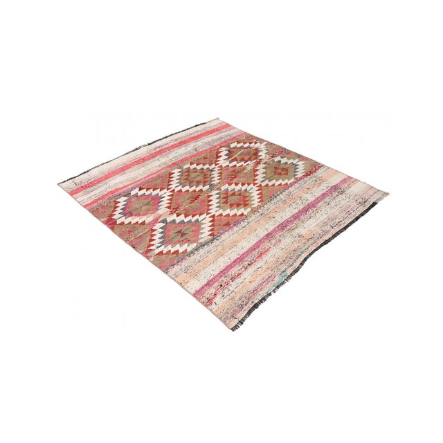 Handwoven vintage decorative kilim rug from Marash region of Turkey. Approximately 50-60 years old. In good condition....