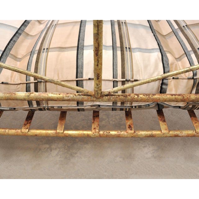 Giacometti Style Neoclassical Gilt Iron Daybed or Sofa 7 Ft For Sale - Image 16 of 18
