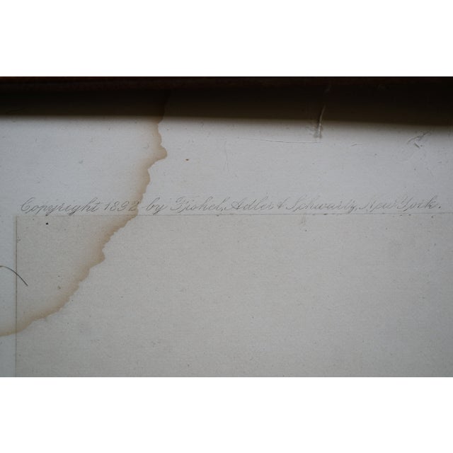 Printmaking Materials Antique Ernest C Rost Woman at Trough Panoramic Country Landscape Etching 22" For Sale - Image 7 of 11