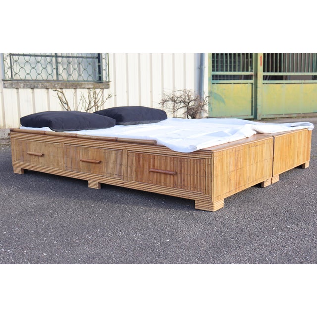 1960s Rattan Bed from Vivai Del Sud, 1960 For Sale - Image 5 of 14