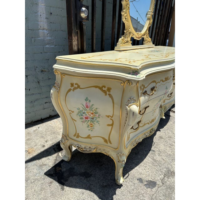 Italian Silik Mirror With Dresser 6 Drawers Italy For Sale In Los Angeles - Image 6 of 8