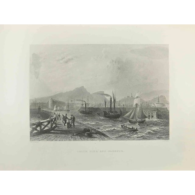 William Henry Bartlett, Leith Pier and Harbour, Etching, 1845 For Sale