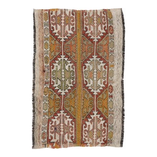 Small Decorative Vintage Kilim Rug - 2`10″ X 4`3″ For Sale