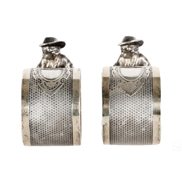 Late 19th Century Pair of Wmf German Silver Plate Napkin Rings For Sale - Image 5 of 6