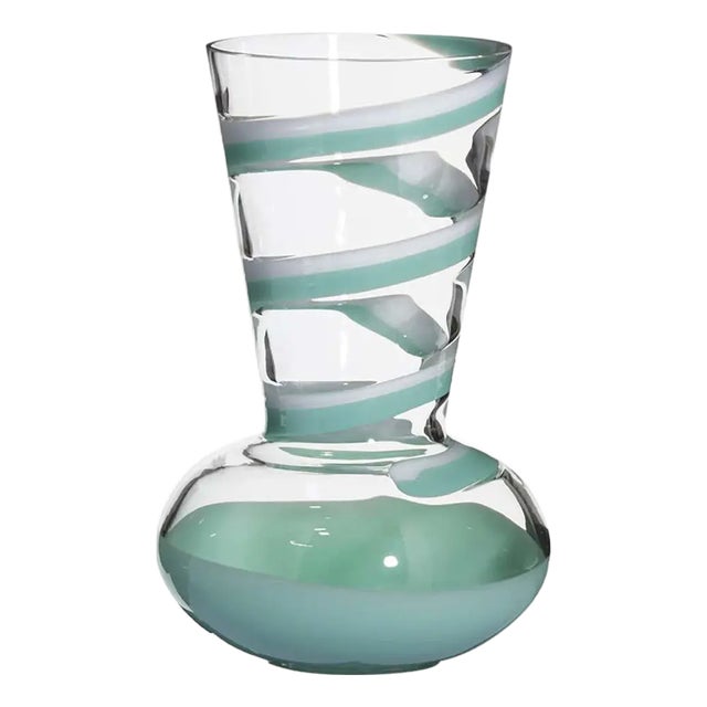 Carlo Moretti Sturm Murano Mouth Blown Glass Vase For Sale