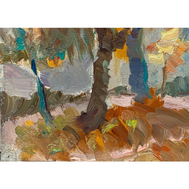 1950s Forest Landscape Oil Painting, Ukrainian Art, 1957 18-24 For Sale - Image 5 of 6