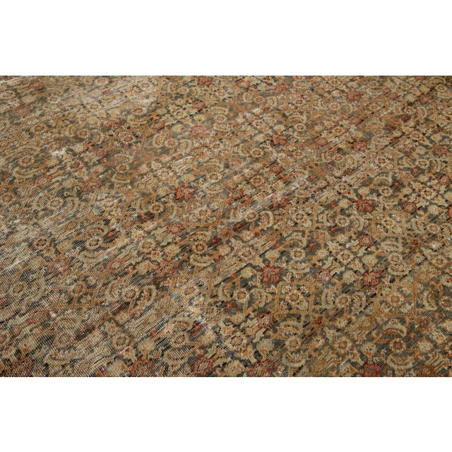 Rust Antique Persian Tabriz Handmade Wool Rug With Allover Pattern For Sale - Image 11 of 12