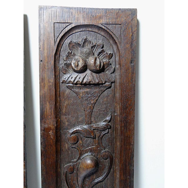 Brown Antique 19th Century Carved Wooden Wall Panels, Set of 2 For Sale - Image 8 of 14