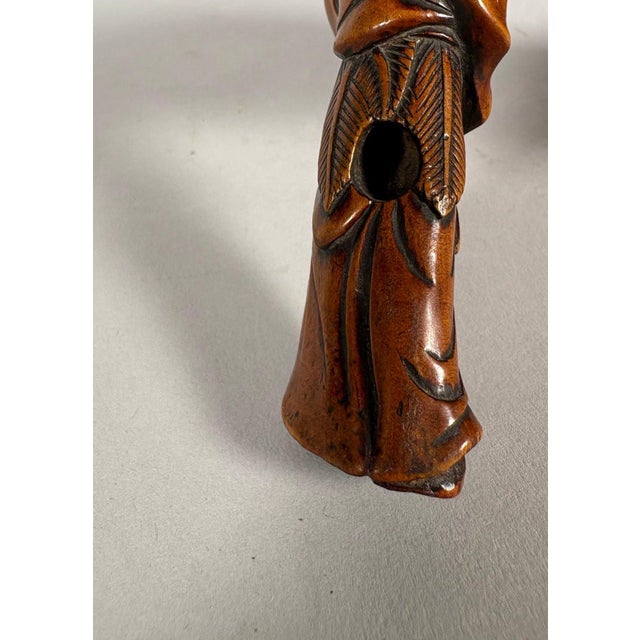 Wooden netsuke, early 18th century, Edo period, Japan For Sale - Image 11 of 12
