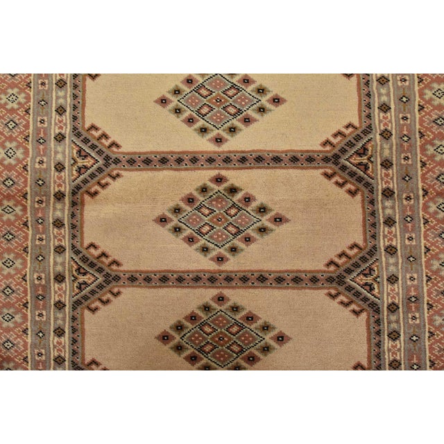 Textile Bokhara Jaldar Rug 3’1” X 5’2” Beige Wool Tribal Hand-Knotted Oriental Carpet For Sale - Image 7 of 11